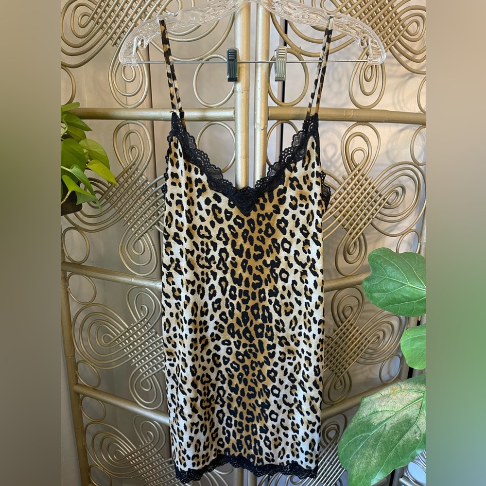 Leopard print slip dress